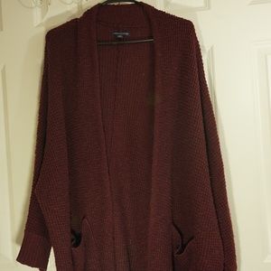 Maroon Cardigan with pockets